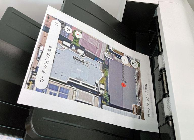 プリントアウトした屋根投影図