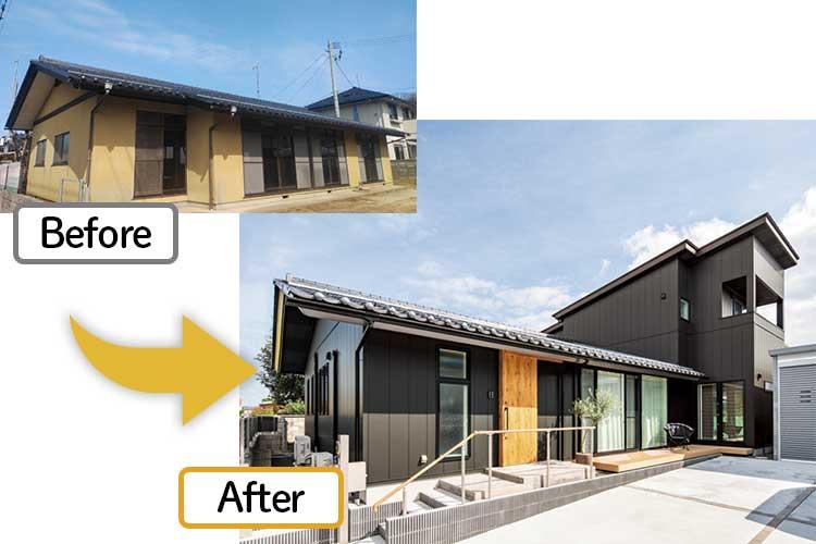 サイディングカバー工法の前後比較