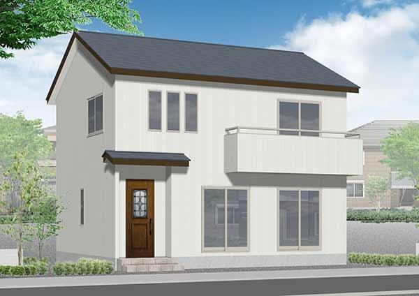 白色の外壁の戸建て住宅