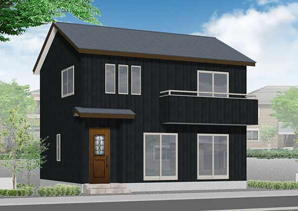 黒色の外壁の戸建て住宅