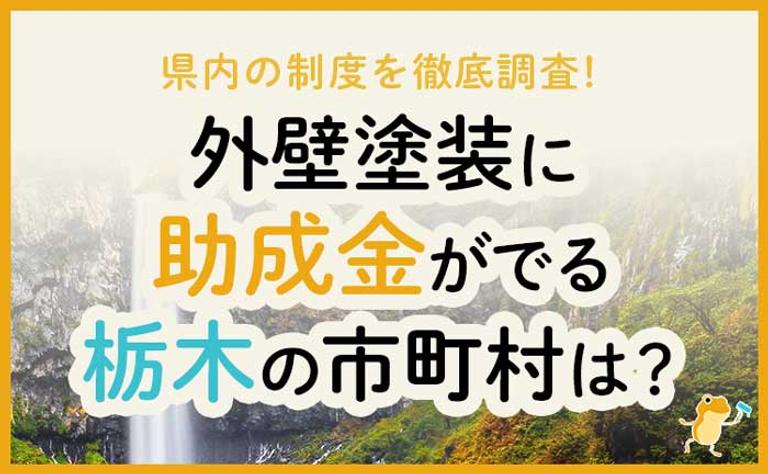 外壁塗装に助成金ができる栃木県の市町村は?