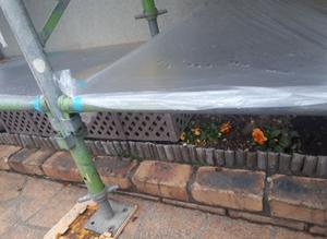 養生された花壇