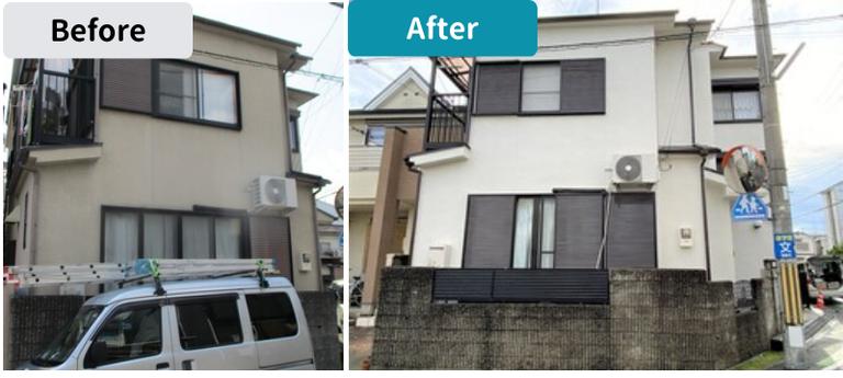 100万〜150万円で一戸建ての外壁の塗装、屋根の塗装をした施工事例